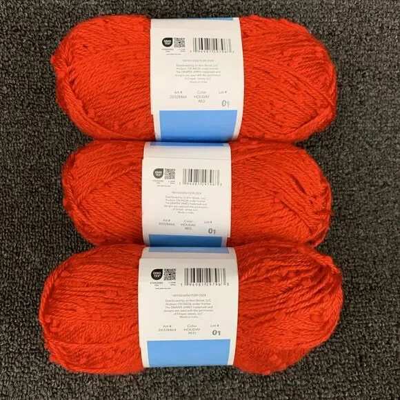 Lot Of 3 Draper James Tweed Texture Holiday Red Yarn 196yd 3.52oz Ea New - Picture 5 of 5